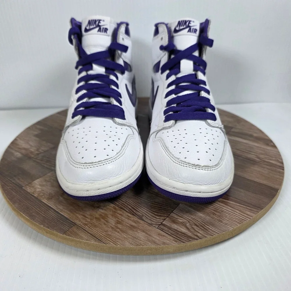 Air Jordan 1 High Court OG Purple Womens Size 8 White Shoes CD0461-151